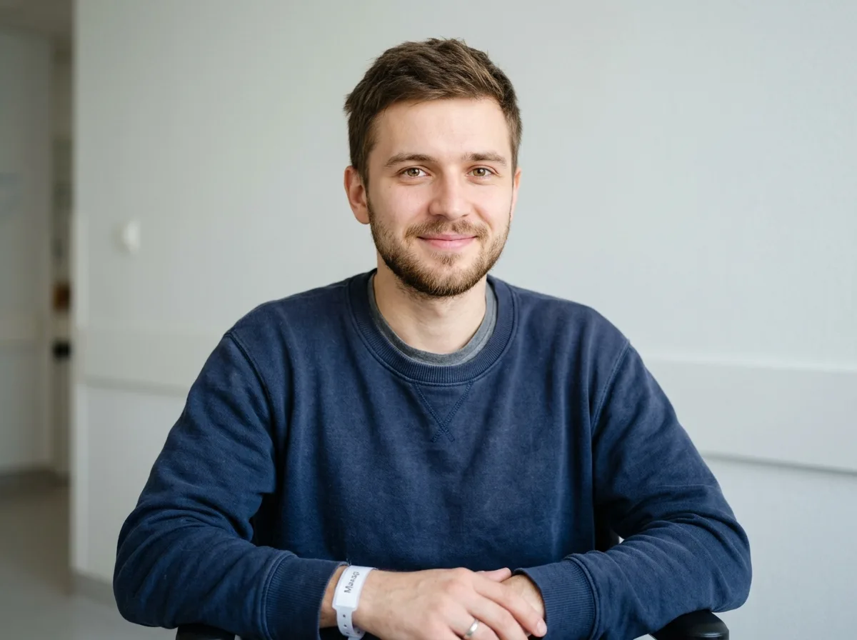 Аватар пациента Макара, молодой мужчина, нейтральный светлый фон